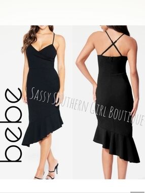 🆕⭐ Bebe Black Midi Dress